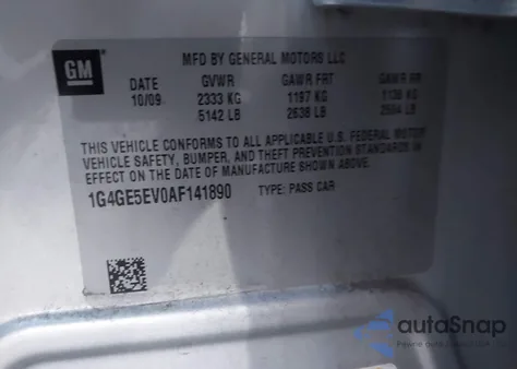 2010 Buick Lacrosse Cxs from USA, damaged, VIN 1G4GE5EV0AF141890